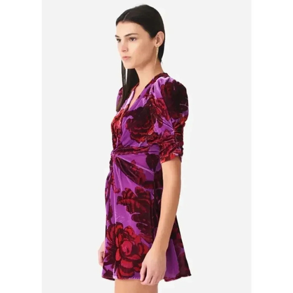 RHODE Leanna Floral Velvet Mini Dress- Small NWT - Picture 3 of 8